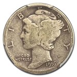 1916-D Mercury Dime VG-10 PCGS CAC