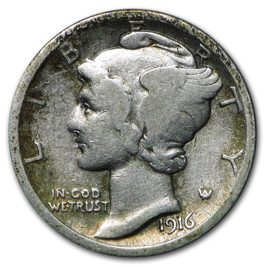 1916-D Mercury Dime VG Details