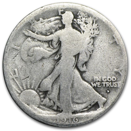 1916-D Walking Liberty Half Dollar AG 1916-D Walking Liberty Half Dollar AG