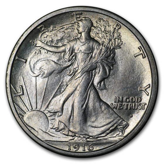 1916-D Walking Liberty Half Dollar AU 1916-D Walking Liberty Half Dollar AU