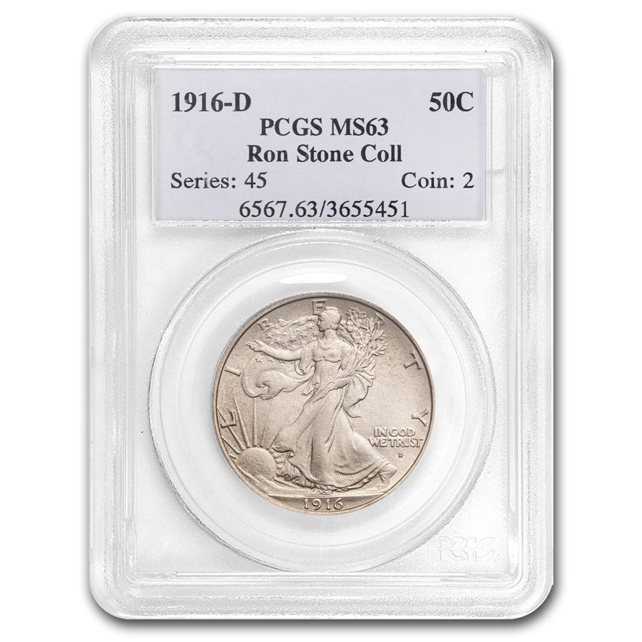 1916-D Walking Liberty Half Dollar MS-63 PCGS