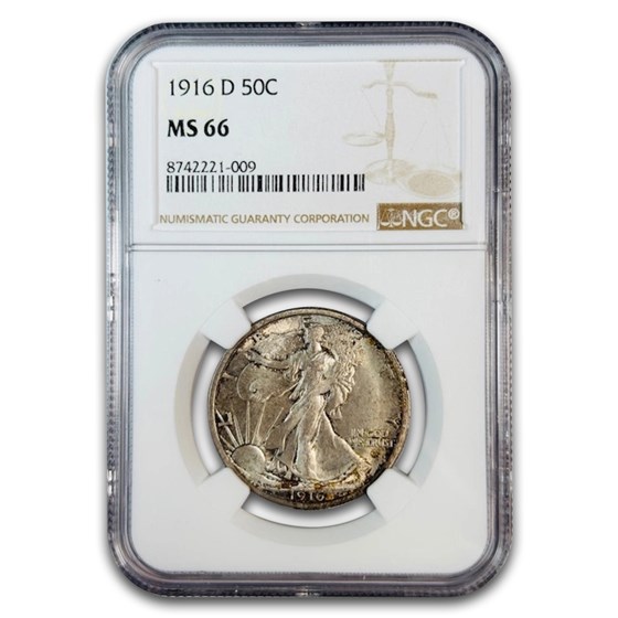 1916-D Walking Liberty Half Dollar MS-66 NGC
