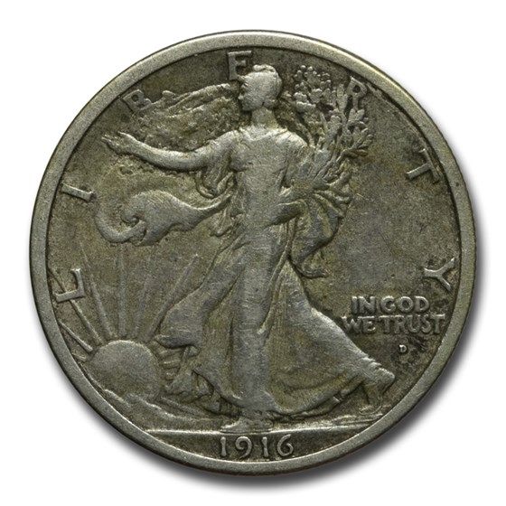 1916-D Walking Liberty Half Dollar VF 1916-D Walking Liberty Half Dollar VF