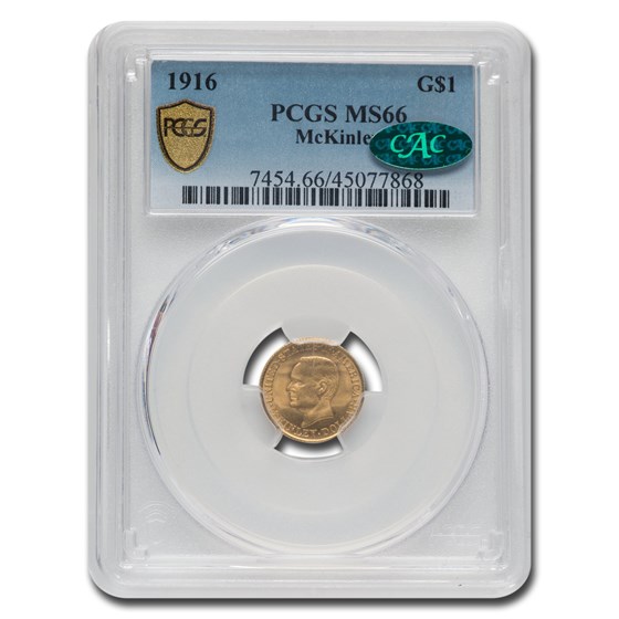 1916 Gold $1.00 McKinley Commem MS-66 PCGS CAC 1916 Gold $1.00 McKinley Commem MS-66 PCGS CAC
