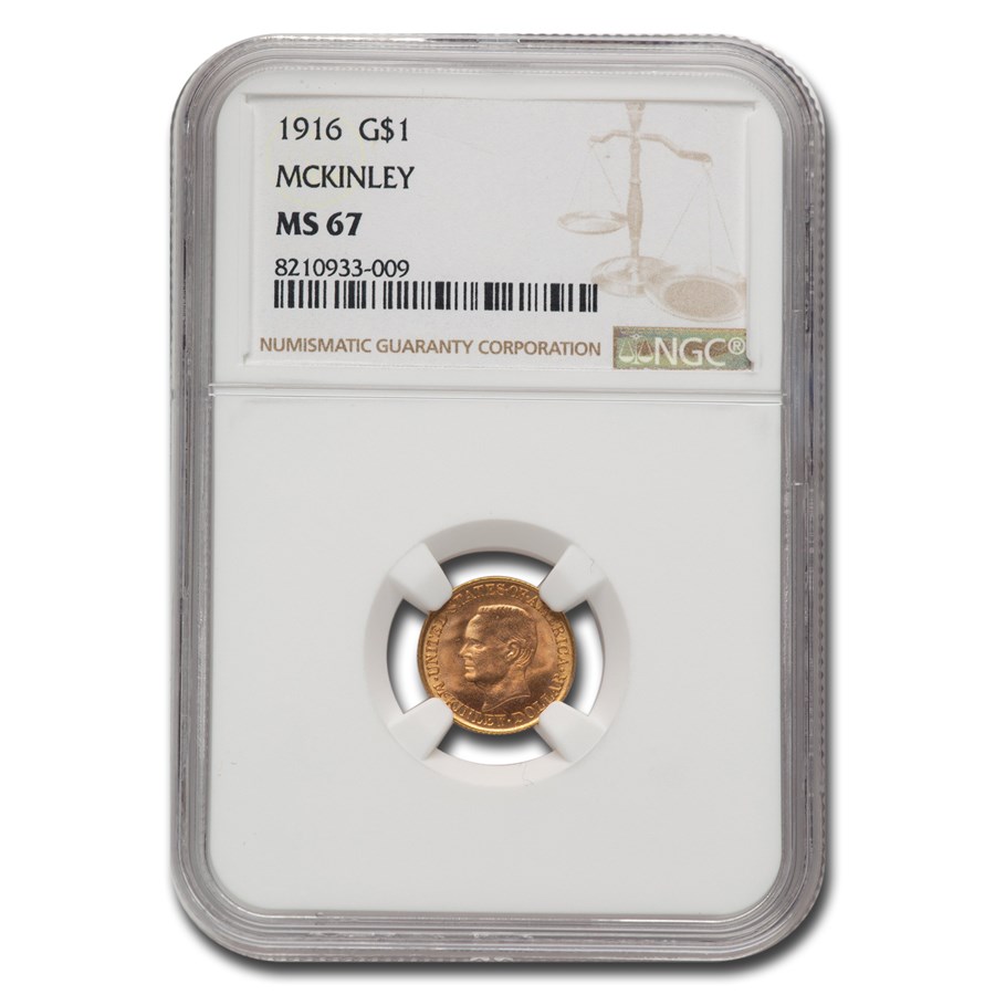 1916 Gold $1.00 McKinley Commem MS-67 NGC