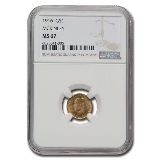 1916 Gold $1.00 McKinley Commem MS-67 NGC