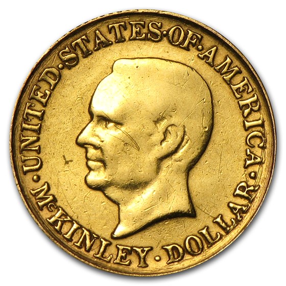 1916 Gold $1.00 McKinley Memorial Dollar VF Details (Cleaned) 1916 Gold $1.00 McKinley Memorial Dollar VF Details (Cleaned)