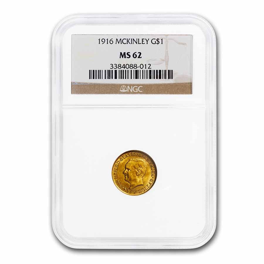 1916 Gold $1.00 McKinley Memorial MS-62 NGC