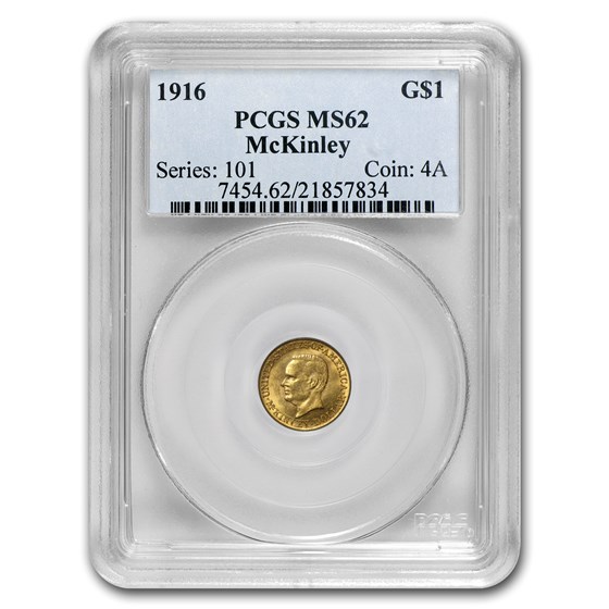 1916 Gold $1.00 McKinley Memorial MS-62 PCGS 1916 Gold $1.00 McKinley Memorial MS-62 PCGS