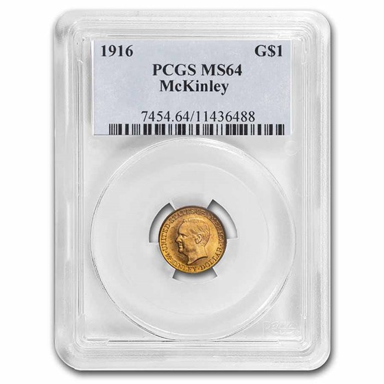 1916 Gold $1.00 McKinley Memorial MS-64 PCGS 1916 Gold $1.00 McKinley Memorial MS-64 PCGS