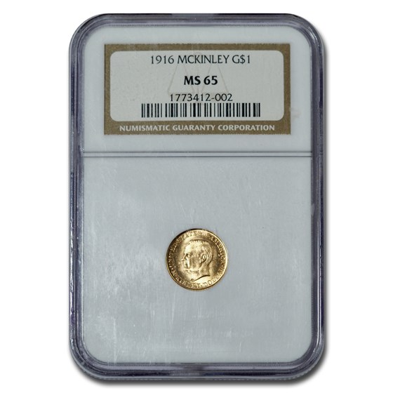 1916 Gold $1.00 McKinley Memorial MS-65 NGC 1916 Gold $1.00 McKinley Memorial MS-65 NGC