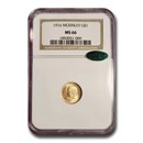 1916 Gold $1.00 McKinley Memorial MS-66 NGC CAC 1916 Gold $1.00 McKinley Memorial MS-66 NGC CAC