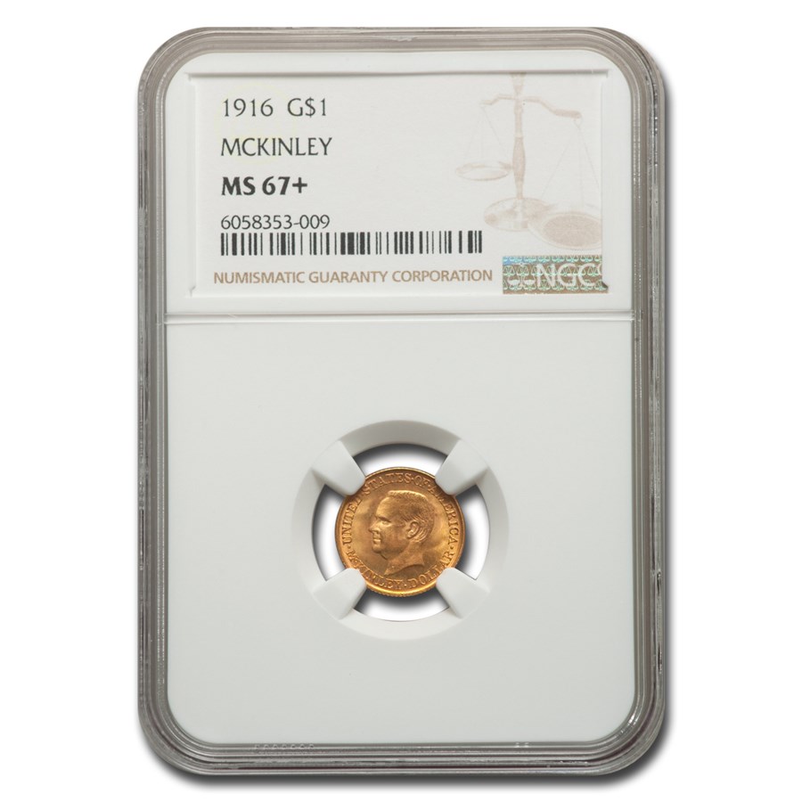 1916 Gold $1.00 McKinley Memorial MS-67+ NGC