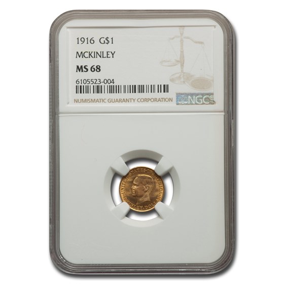 1916 Gold 1.00 Mckinley Memorial MS-68 NGC 1916 Gold 1.00 Mckinley Memorial MS-68 NGC