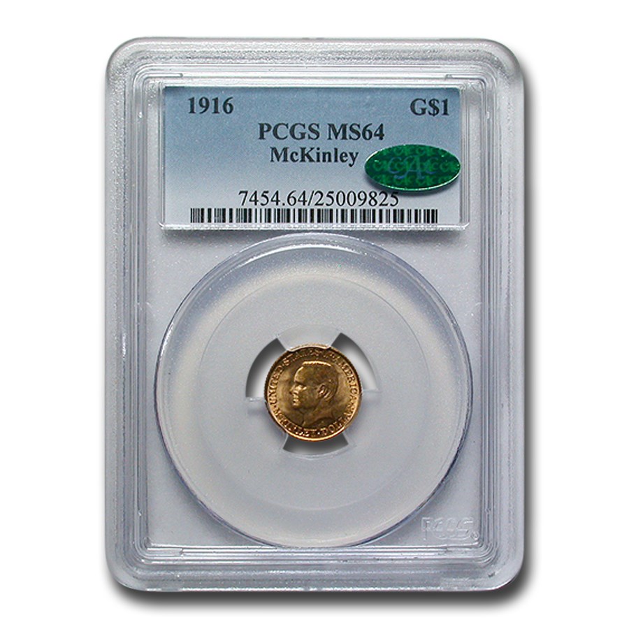 1916 Gold $1.00 McKinley MS-64 PCGS CAC