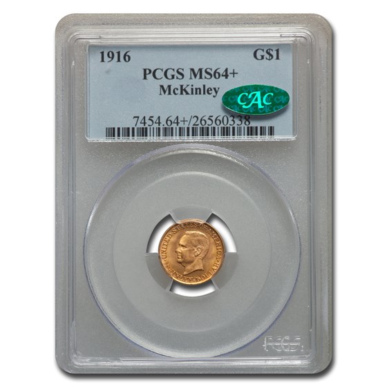 1916 Gold $1.00 McKinley MS-64+ PCGS CAC 1916 Gold $1.00 McKinley MS-64+ PCGS CAC