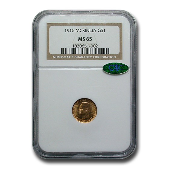 1916 Gold $1.00 McKinley MS-65 NGC CAC 1916 Gold $1.00 McKinley MS-65 NGC CAC
