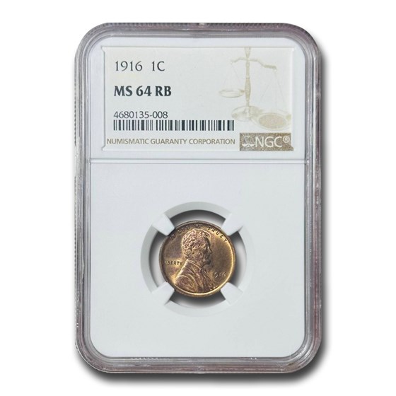 1916 Lincoln Cent MS-64 NGC (Red/Brown) 1916 Lincoln Cent MS-64 NGC (Red/Brown)