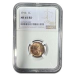 1916 Lincoln Cent MS-65 NGC (Red)