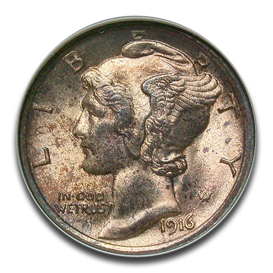 1916 Mercury Dime MS-64 NGC (FB)