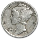 1916 Mercury Dime VF