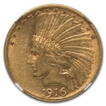 1916-S $10 Indian Gold Eagle AU-55 NGC