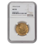 1916-S $10 Indian Gold Eagle AU-55 NGC