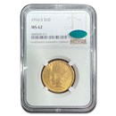 1916-S $10 Indian Gold Eagle MS-62 NGC CAC