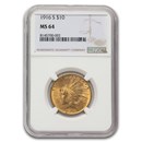 1916-S $10 Indian Gold Eagle MS-64 NGC