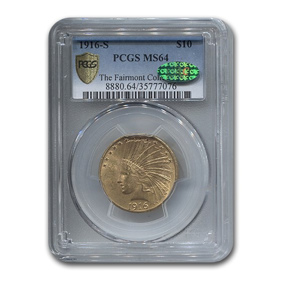1916-S $10 Indian Gold Eagle MS-64 PCGS CAC 1916-S $10 Indian Gold Eagle MS-64 PCGS CAC