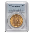 1916-S $20 St Gaudens Gold Double Eagle MS-63 PCGS
