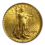 1916-S $20 St Gaudens Gold Double Eagle MS-64+ PCGS