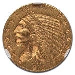 1916-S $5 Indian Gold Half Eagle AU-58 NGC