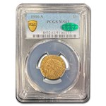 1916-S $5 Indian Gold Half Eagle MS-61 PCGS CAC