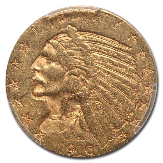 1916-S $5 Indian Gold Half Eagle MS-61 PCGS 1916-S $5 Indian Gold Half Eagle MS-61 PCGS