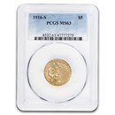 1916-S $5 Indian Gold Half Eagle MS-63 PCGS