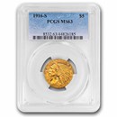 1916-S $5 Indian Gold Half Eagle MS-63 PCGS
