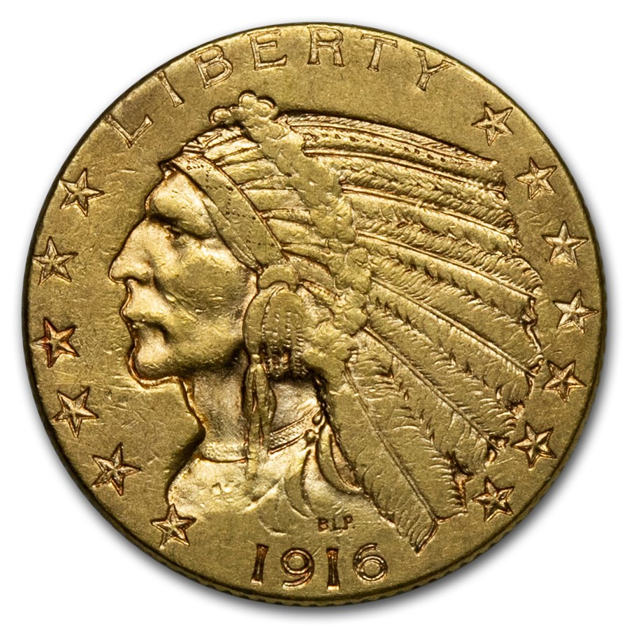 1916-S $5 Indian Gold Half Eagle XF