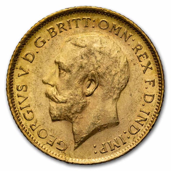 1916-S Australia Gold 1/2 Sovereign BU
