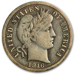 1916-S Barber Dime Fine 1916-S Barber Dime Fine