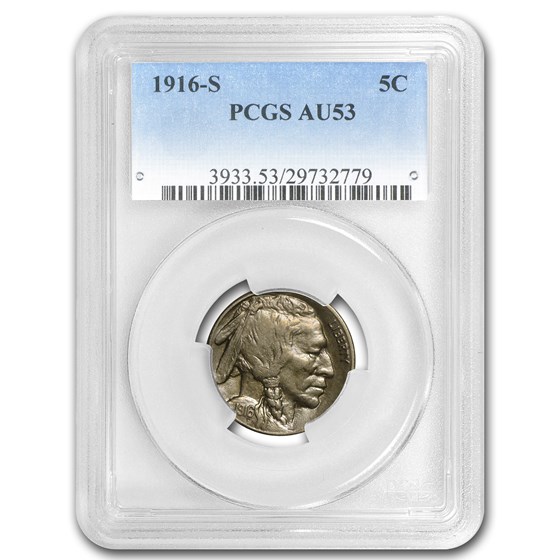 1916-S Buffalo Nickel AU-53 PCGS 1916-S Buffalo Nickel AU-53 PCGS
