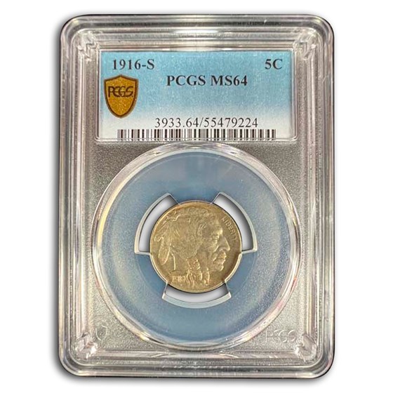1916-S Buffalo Nickel MS-64 PCGS 1916-S Buffalo Nickel MS-64 PCGS