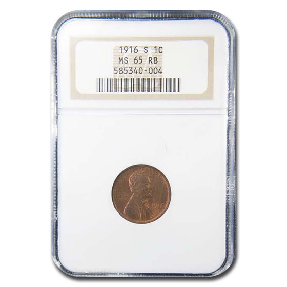 1916-S Lincoln Cent MS-65 NGC (Red/Brown) 1916-S Lincoln Cent MS-65 NGC (Red/Brown)