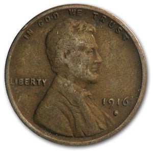 1916-S Lincoln Cent VG 1916-S Lincoln Cent VG