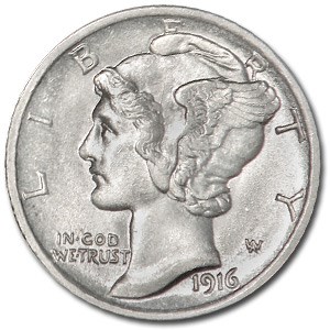 1916-S Mercury Dime BU 1916-S Mercury Dime BU