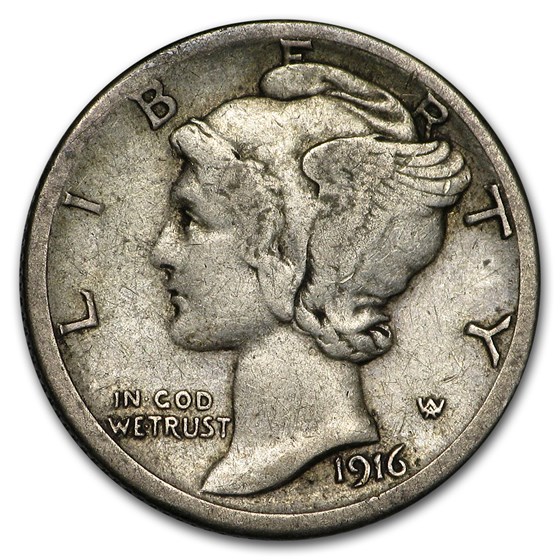 1916-S Mercury Dime Fine 1916-S Mercury Dime Fine