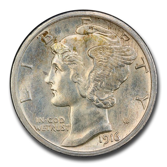 1916-S Mercury Dime MS-64 PCGS (FB) 1916-S Mercury Dime MS-64 PCGS (FB)