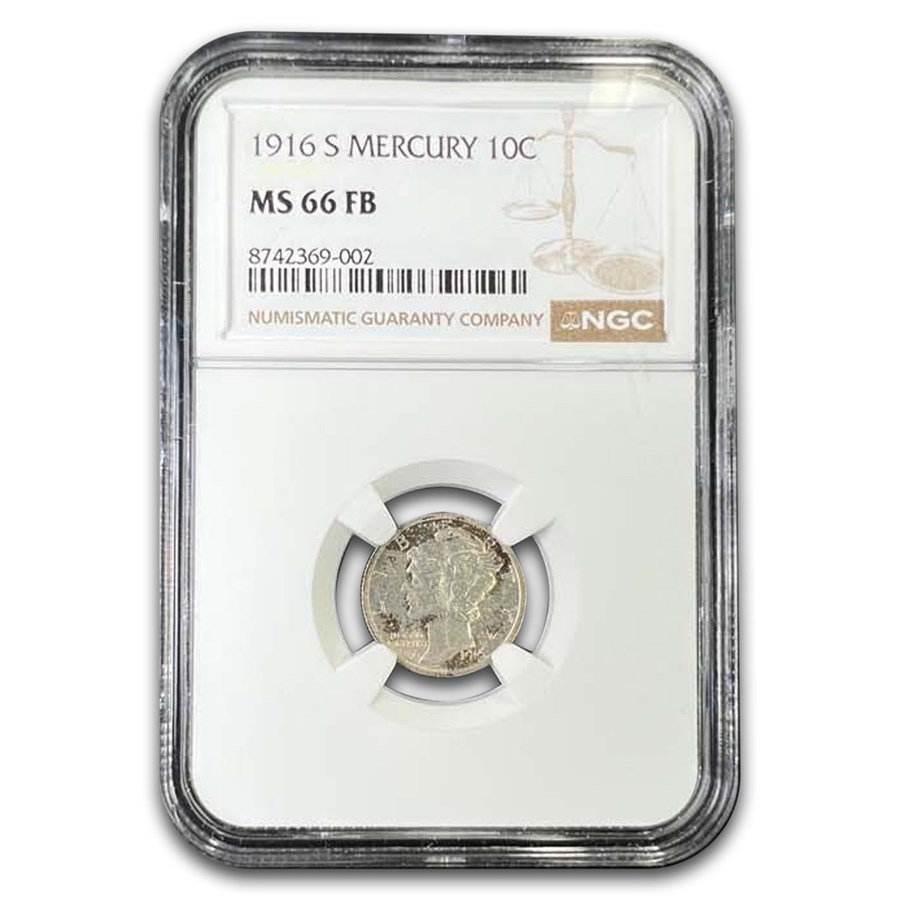 1916-S Mercury Dime MS-66 NGC