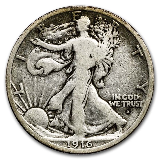 1916-S Walking Liberty Half Dollar Fine 1916-S Walking Liberty Half Dollar Fine