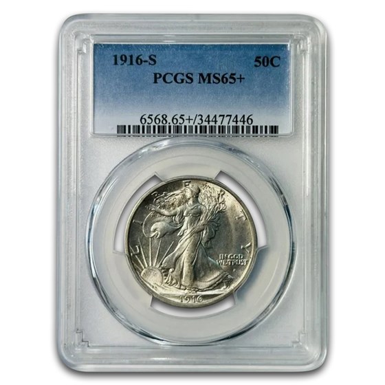 1916-S Walking Liberty Half Dollar MS-65+ PCGS